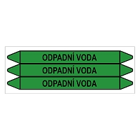 Značení potrubí, odpadní voda,3 ks, 355 × 37 mm